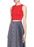 Front View - Click To Enlarge - ALICE & OLIVIA - 'Sosie' grid knit cropped tank top