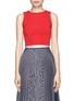 Main View - Click To Enlarge - ALICE & OLIVIA - 'Sosie' grid knit cropped tank top