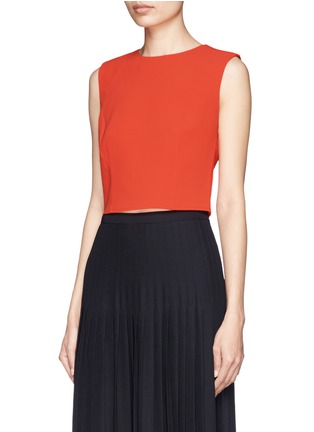 Front View - Click To Enlarge - ALICE & OLIVIA - 'Klynn' crepe cropped top