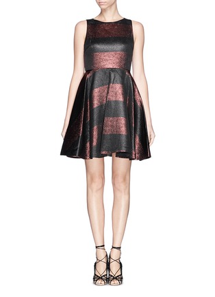 Main View - Click To Enlarge - ALICE & OLIVIA - 'Foss' cutout back stripe dress