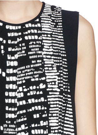 Detail View - Click To Enlarge - PROENZA SCHOULER - Woodblock print crepe flare dress