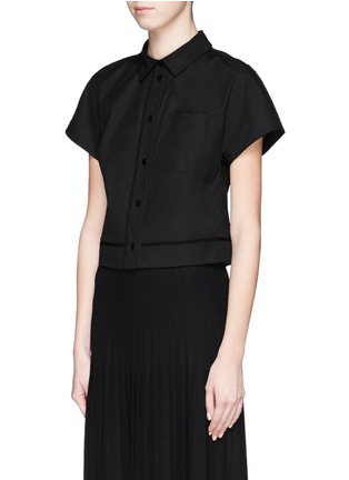 Front View - Click To Enlarge - PROENZA SCHOULER - Cotton poplin cropped shirt