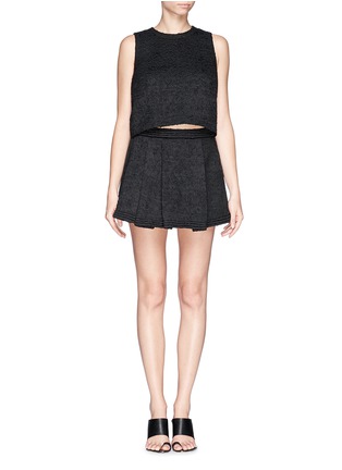 Figure View - Click To Enlarge - PROENZA SCHOULER - Bouclé tweed pleat flare skirt
