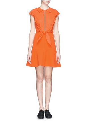 Main View - Click To Enlarge - CARVEN - Twist shirt knit combo dress