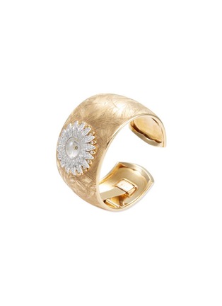 Figure View - Click To Enlarge - BUCCELLATI - 'Anthochron Bellis' diamond 18k yellow gold floral cuff watch