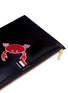  - THOM BROWNE  - Crab embroidered leather zip pouch