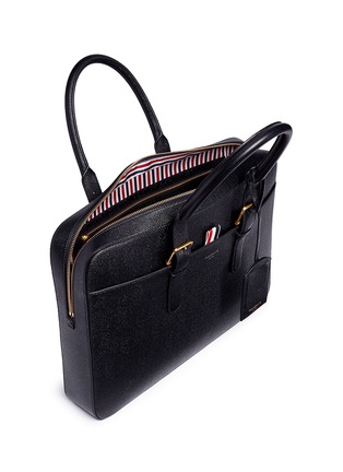 Detail View - Click To Enlarge - THOM BROWNE  - Pebbled leather business briefcase