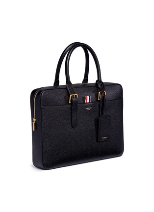 Figure View - Click To Enlarge - THOM BROWNE  - Pebbled leather business briefcase