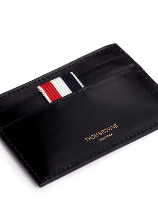 Detail View - Click To Enlarge - THOM BROWNE  - Whale embroidered leather card holder