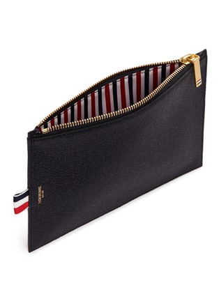 Detail View - Click To Enlarge - THOM BROWNE  - Large pebble grain leather zip coin purse