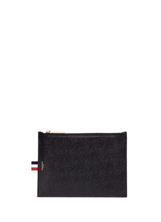 Main View - Click To Enlarge - THOM BROWNE  - Large pebble grain leather zip coin purse
