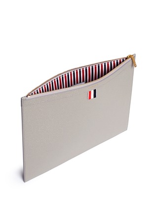 Detail View - Click To Enlarge - THOM BROWNE  - Medium pebble grain leather document holder
