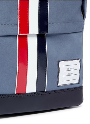  - THOM BROWNE  - Leather stripe Mackintosh backpack
