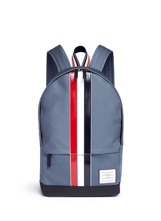 Main View - Click To Enlarge - THOM BROWNE  - Leather stripe Mackintosh backpack