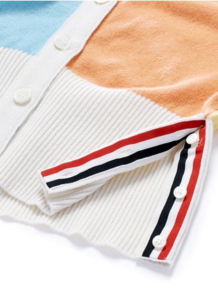 Detail View - Click To Enlarge - THOM BROWNE  - Colourblock cashmere cardigan
