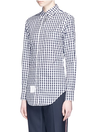 Front View - Click To Enlarge - THOM BROWNE  - Funmix gingham and floral cotton poplin shirt