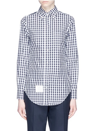 Main View - Click To Enlarge - THOM BROWNE  - Funmix gingham and floral cotton poplin shirt