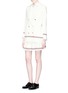 Figure View - Click To Enlarge - THOM BROWNE  - Frayed tweed pleated skirt