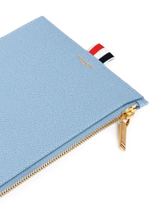Detail View - Click To Enlarge - THOM BROWNE  - Pebble grain leather zip pouch