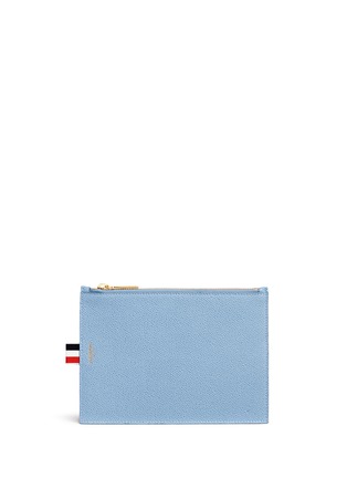 Main View - Click To Enlarge - THOM BROWNE  - Pebble grain leather zip pouch