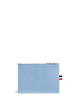 Figure View - Click To Enlarge - THOM BROWNE  - Pebble grain leather zip pouch