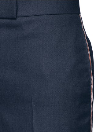 Detail View - Click To Enlarge - THOM BROWNE  - Stripe selvedge insert wool twill pants