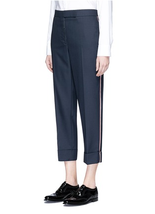 Front View - Click To Enlarge - THOM BROWNE  - Stripe selvedge insert wool twill pants