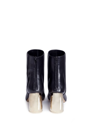 Back View - Click To Enlarge - ELLERY - 'Jezebels' metallic dome heel leather boots