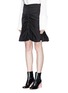 Front View - Click To Enlarge - ELLERY - 'Amaretto' tie front ruched memory gabardine skirt