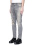 Front View - Click To Enlarge - STUDIO SEVEN - Distressed drawstring waist jeans