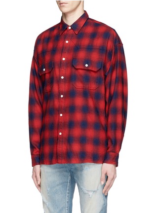 Front View - Click To Enlarge - STUDIO SEVEN - Relaxed fit check plaid shirt