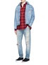 Figure View - Click To Enlarge - STUDIO SEVEN - Relaxed fit check plaid shirt