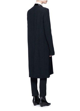 Back View - Click To Enlarge - HAIDER ACKERMANN - Contrast satin shawl lapel coat