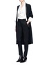 Figure View - Click To Enlarge - HAIDER ACKERMANN - Contrast satin shawl lapel coat