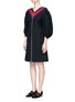Front View - Click To Enlarge - GUCCI - Web trim puff sleeve wool-silk zip dress