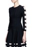 Front View - Click To Enlarge - ALEXANDER MCQUEEN - Twisted cutout sleeve cropped sweater