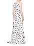 Back View - Click To Enlarge - OSCAR DE LA RENTA - Tiered skirt polka dot silk crepe gown