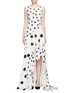 Main View - Click To Enlarge - OSCAR DE LA RENTA - Tiered skirt polka dot silk crepe gown