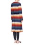 Back View - Click To Enlarge - CHLOÉ - Belted stripe cashmere blend coat