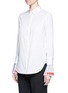 Front View - Click To Enlarge - MRZ - Colourblock plissé pleat cuff cotton shirt