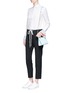 Figure View - Click To Enlarge - MRZ - Colourblock plissé pleat cuff cotton shirt