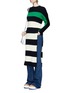 Figure View - Click To Enlarge - STELLA MCCARTNEY - Side split stripe rib knit long sweater
