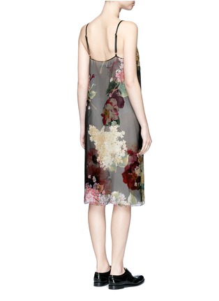 Back View - Click To Enlarge - LANVIN - Satin trim bouquet print silk slip dress