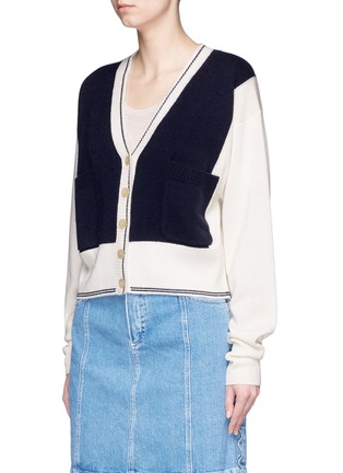 Front View - Click To Enlarge - CHLOÉ - Colourblock cashmere cardigan
