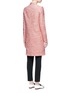 Back View - Click To Enlarge - VICTORIA BECKHAM - Satin lapel marled bouclé tailored coat