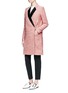 Figure View - Click To Enlarge - VICTORIA BECKHAM - Satin lapel marled bouclé tailored coat