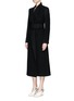 Front View - Click To Enlarge - STELLA MCCARTNEY - Mismatched lapel wool melton coat