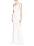 Front View - Click To Enlarge - VICTORIA BECKHAM - Twist front stretch cady corset gown