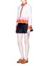 Figure View - Click To Enlarge - EMILIO PUCCI - Peplum hem stripe scarf print poplin shirt