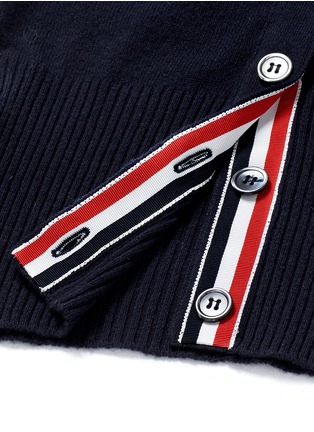 Detail View - Click To Enlarge - THOM BROWNE  - Stripe sleeve cashmere V-neck cardigan